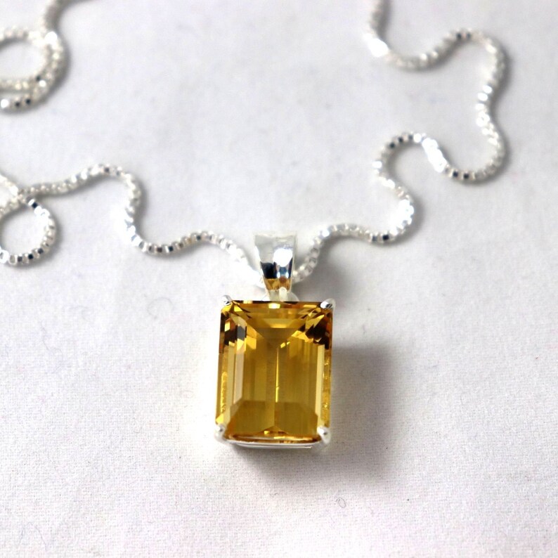 Quality Citrine Necklace,Certified 12.85 Carat Citrine Appraised at Emerald Cut Aaa November Birthstone Genuine Real Citrine Jewelry