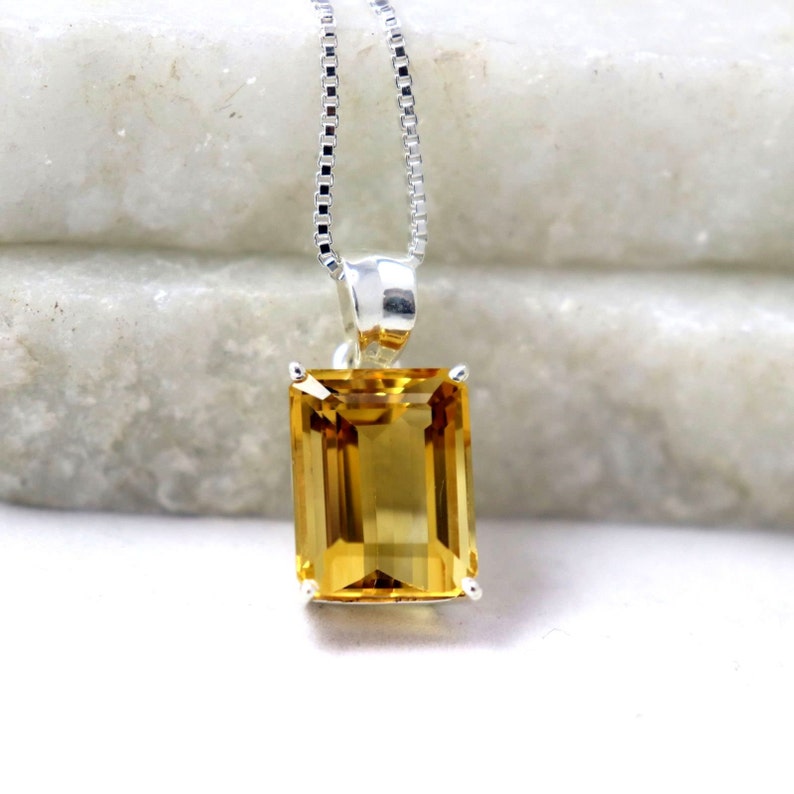 Quality Citrine Necklace,Certified 12.85 Carat Citrine Appraised at Emerald Cut Aaa November Birthstone Genuine Real Citrine Jewelry
