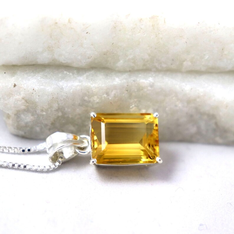 Quality Citrine Necklace,Certified 12.85 Carat Citrine Appraised at Emerald Cut Aaa November Birthstone Genuine Real Citrine Jewelry
