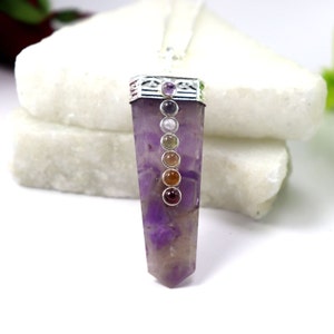 Amethyst Chakra Pendant: Sterling Silver Gemstone Necklace