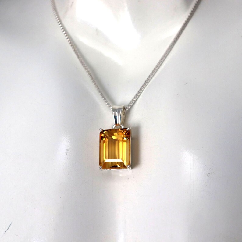 Quality Citrine Necklace,Certified 12.85 Carat Citrine Appraised at Emerald Cut Aaa November Birthstone Genuine Real Citrine Jewelry