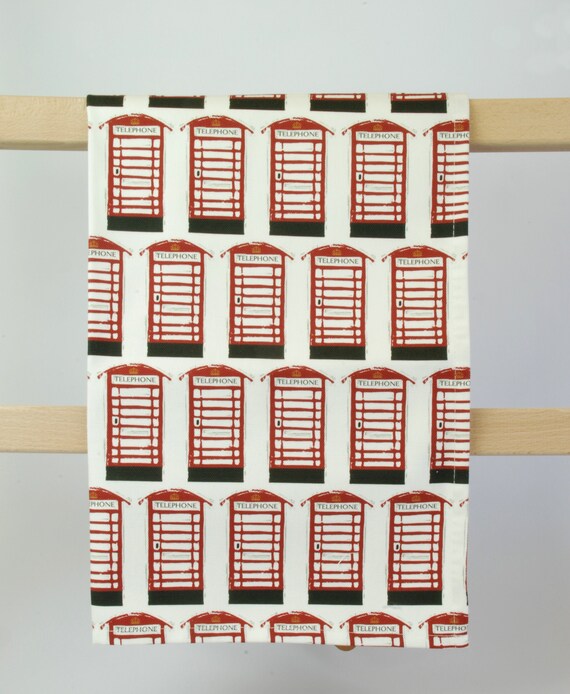 British Telephone Box Tea Towel Kitchen Decor Dish Cloth Etsy