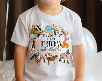 Custom Funny Goat Birthday Shirt Personalized Age Kids Birthday Shirt Goat Lover Gift Goat Shirt Youth Happy Birthday T Shirt Custom Age Tee