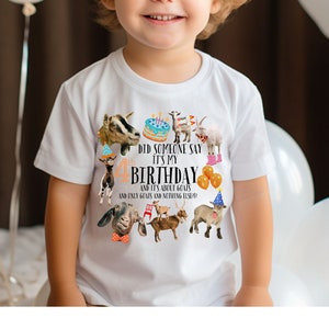 Custom Funny Goat Birthday Shirt Personalized Age Kids Birthday Shirt Goat Lover Gift Goat Shirt Youth Happy Birthday T Shirt Custom Age Tee