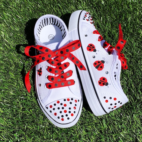 Girls Ladybug Polka Dot Sneakers - Little Ladybug