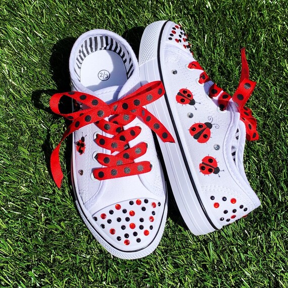 Girls Ladybug Polka Dot Sneakers - Little Ladybug