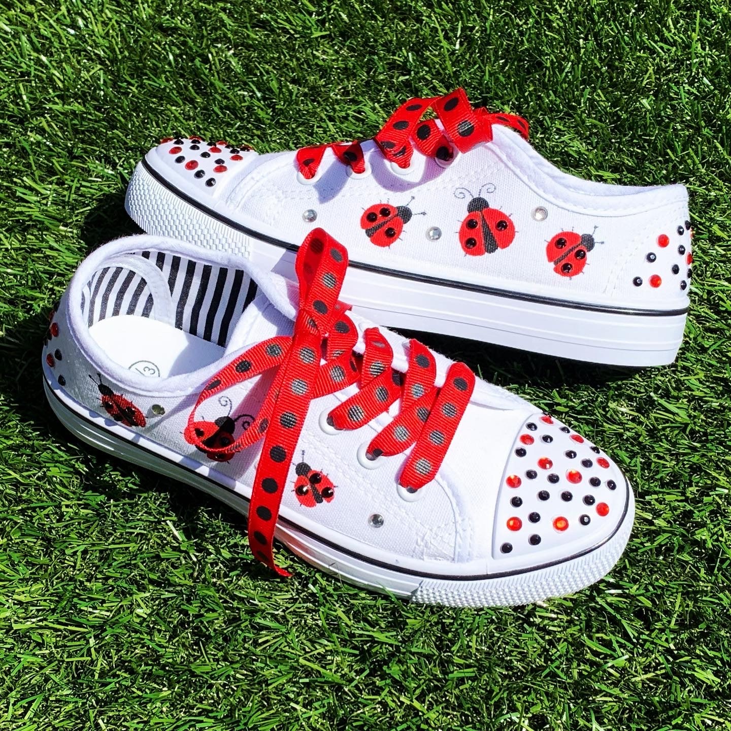 Girls Ladybug Polka Dot Sneakers - Little Ladybug