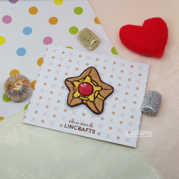 Pokemon Staryu: Iron-on Embroidered Patch 44mm x 44mm
