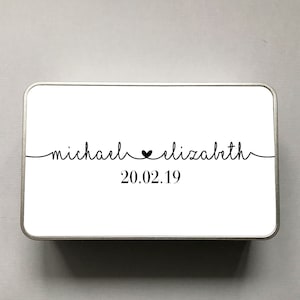 Personalised Names & Special Date Tin, Wedding, Anniversary, Memorable Date Custom Tin, Metal Tin, Personalised Tin, Christmas Gift