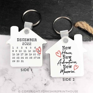 Double Sided Calendar House Keyring, New Home Kerying, First Home Keyring, Our Home Keyring, Housewarming Gift, Personalised Keyring, HK3