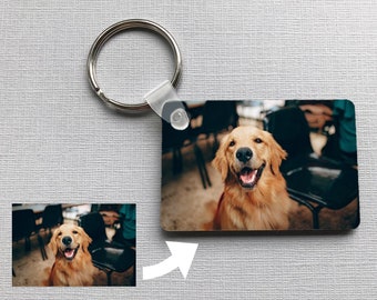 YOUR PHOTO Personalised Printed Keyring, Your Picture Gift, Birthday, Anniversary, Father's Day 2026 Gift For Dad or Grandad