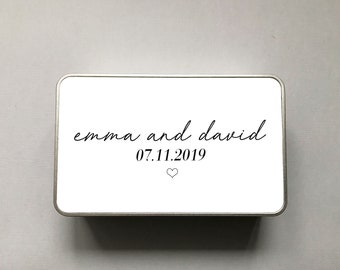 Personalised Names and Date Tin,Anniversary Tin, Personalised Tin, Customised Tin, Personalised Gifts, Christmas 2023, Christmas Gifts