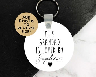 Personalised Grandad Photo Keychain, Custom Grandparent Gift, Add Your Own Photo