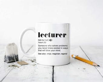 Lecturer Definition Mug, Personalised Lecturer Gift, University Lecturer Mug, Thank You Lecturer Gift, Professor Gift, Academic Gift