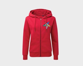 Order of the Eastern Star Red Hoodie | Eastern Star Hoodie | Eastern Star Apparel | Red Hoodie Sweatshirt