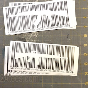 M-16 or AK barcode decal