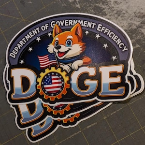 DOGE logo sticker: Department Of Government Efficiency