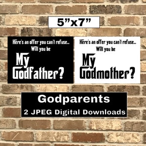 O sinal do Padrinho O sinal da Madrinha download digital 5x7 JPEG, cartão para impressão, batismo, primeira comunhão, padrinhos, batizado 4 arquivos