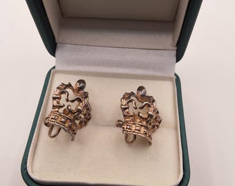 Einzigartiges Set aus Sterling Silber Ohrringen in Form einer Krone