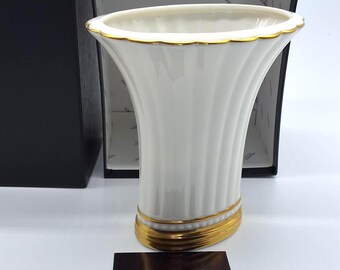 ヴィンテージ ミキモト 磁器花瓶：金と白、箱入り - Etsy 日本