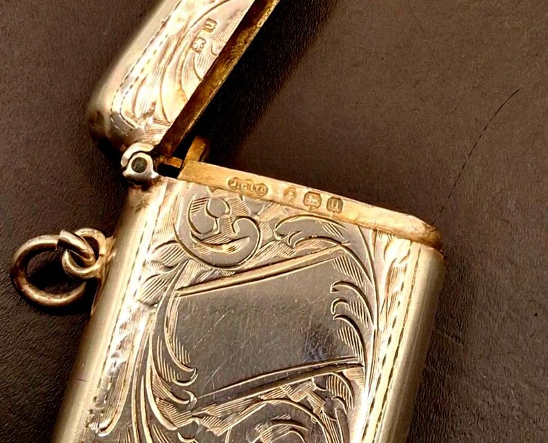 Antique Sterling Silver Vesta Case J Gloster & Sons Hallmarked Match ...
