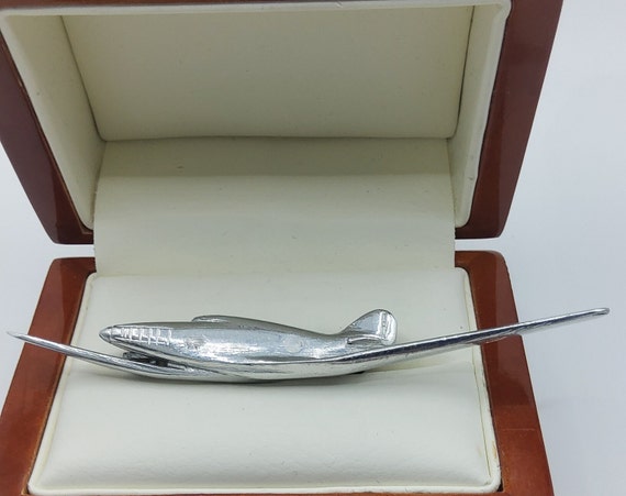 Handmade Silver Plane Brooch - image 1