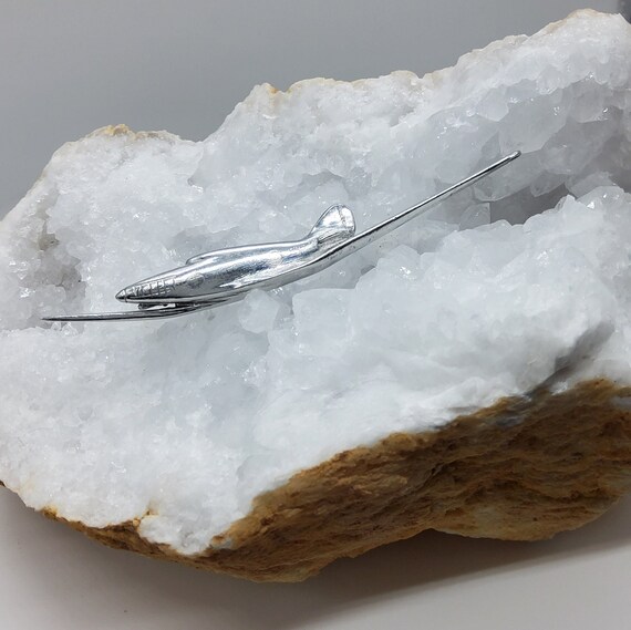 Handmade Silver Plane Brooch - image 9