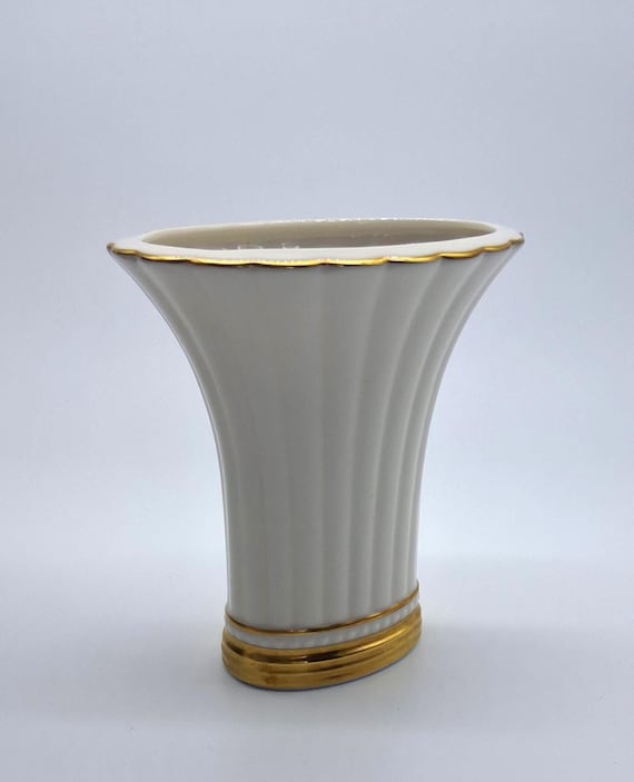 ヴィンテージ ミキモト 磁器花瓶：金と白、箱入り - Etsy 日本