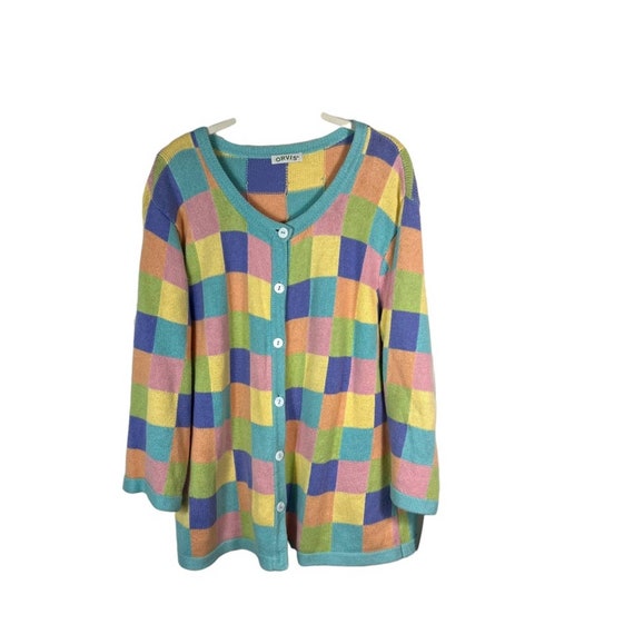 Orvis Pastel Squared Button Down Cardigan Etsy