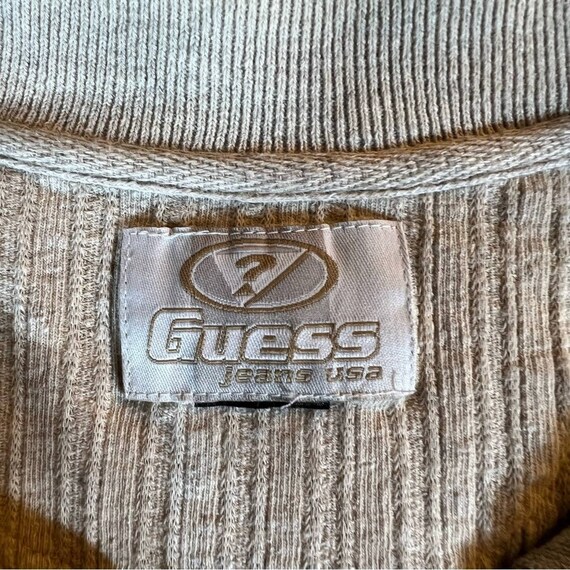 Vintage Guess 1990s Linen Half Zip Polo Shirt - image 6