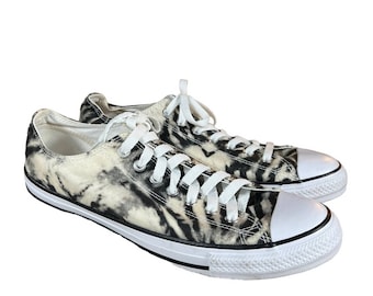 Converse Low Chuck Taylor Black and White Tie Dye Shoes
