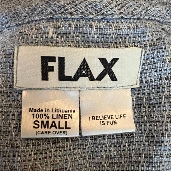 Vintage Flax Blue Linen Sleeveless Shift Midi Dre… - image 9