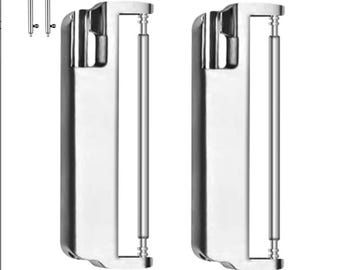 Fitbit Versa 2/Lite Metal Watch Lugs Connectors Clasps Watch Band Adapter Compatible for Fitbit Versa 2/Lite Band Silver Only