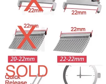 Stainless Steel Watch Band Connector for Samsung Watch 3/4/5/6 Metal Quick Release Pins Adapter for Huawei GT3/4 22mmx22mm Universal Lugs