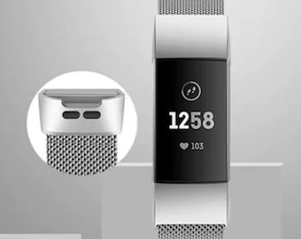 Fitbit Charge 3/3 SE/4 18mm Metal Watch Lugs Connectors Clasps Watch Band Adapter Compatible for Fitbit Charge 3/3 SE/4 Band Silver Only