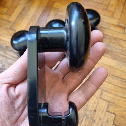 Set of 5 Italian shops black plastic coat rack by Carlo Bartoli for Con&Con Made in Italy