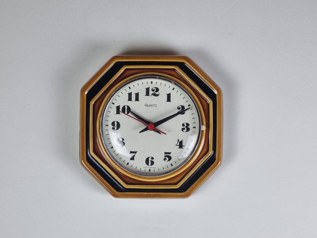 Vintage Ceramic Wall Clock Etsy