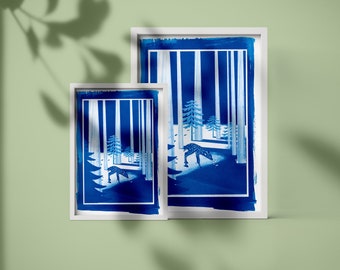 The Fearless Fawn (Cyanotype)