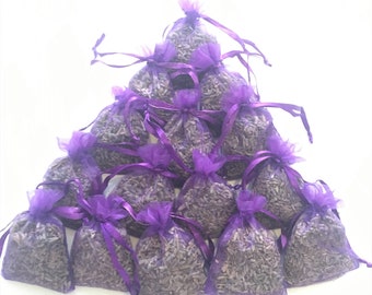 15 Dried Lavender Bags, Favours, Calming, Scent, Sleep Aid, Moth Repellent