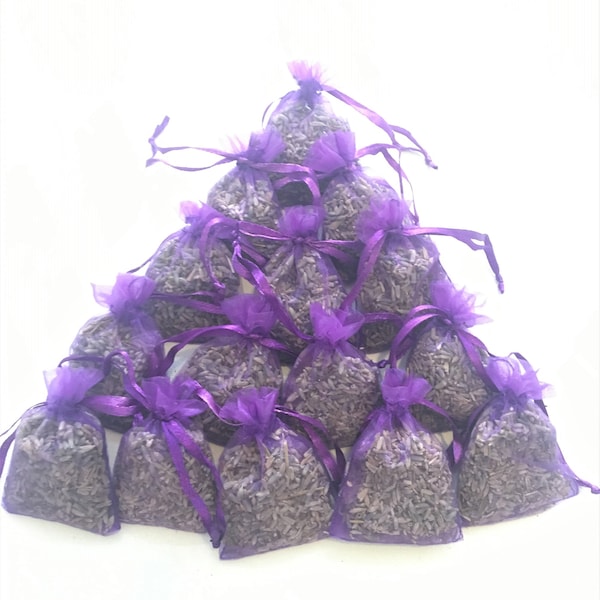 15 Dried Lavender Bags, Favours, Calming, Scent, Sleep Aid, Moth Repellent