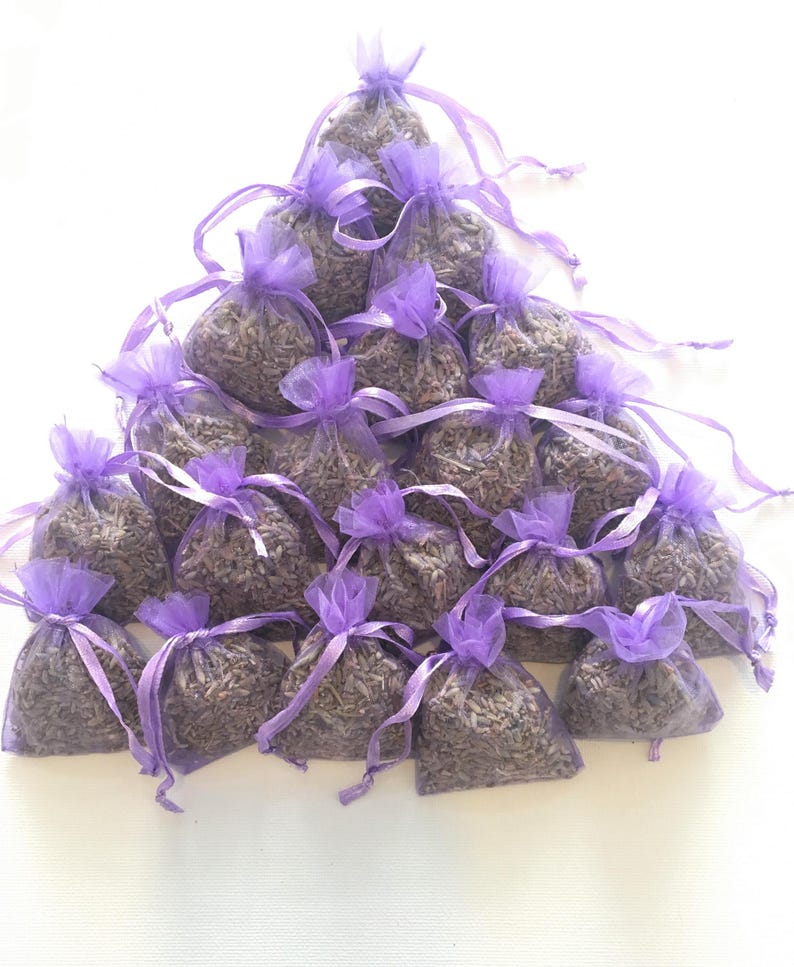 20 Dried Lavender Bags, Flowers, Favours, Calming, Scent, Sleep Aid