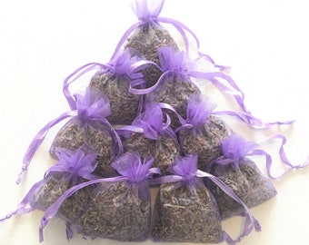 10 Dried Lavender Bags, Favours, Calming, Scent, Sleep Aid, Moth Repellent