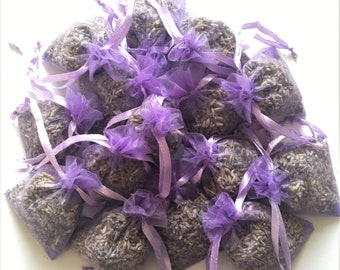 15 Dried Lavender Bags, Flowers, Favours, Calming, Scent, Sleep Aid, Moth Repellent