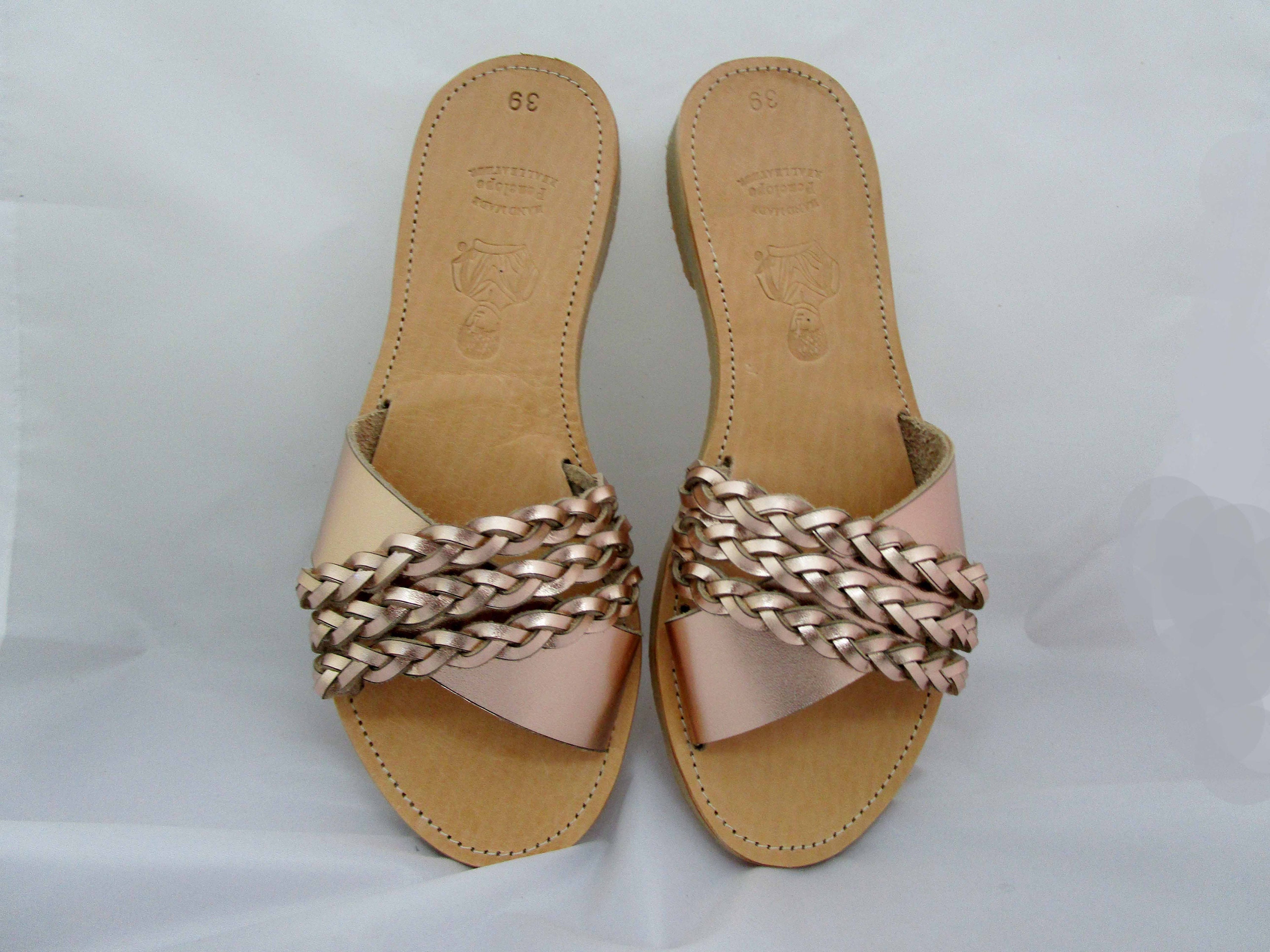 Greek sandals Sandals women Leather sandals Rose gold | Etsy