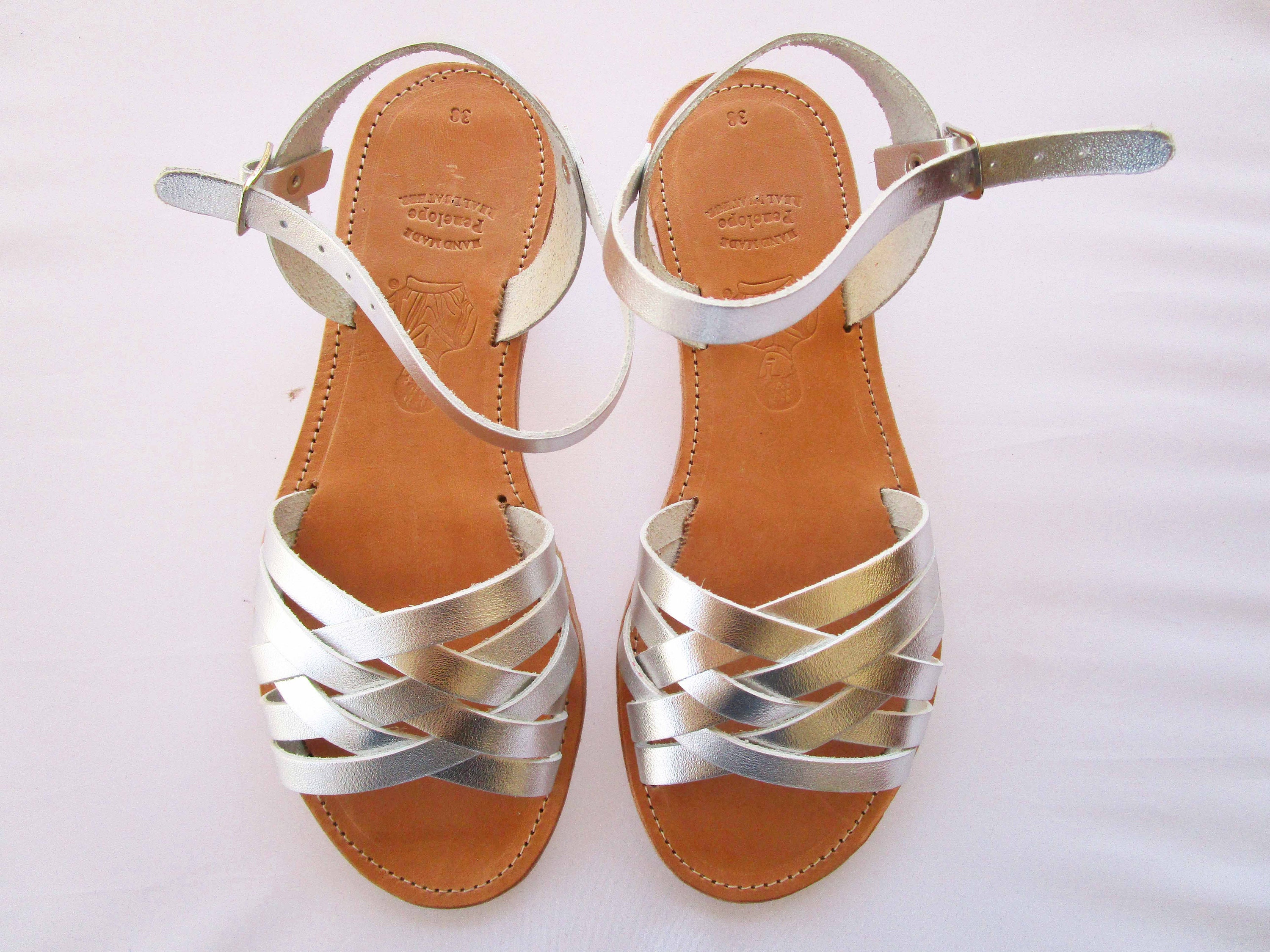 Sandals Leather Ancient Greek sandals Women Sandals Gold | Etsy