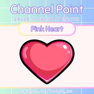 Pink Heart Channel Point Icon for Twitch - Cute, Kawaii, Purple, Red, Orange, Streamer, Emote