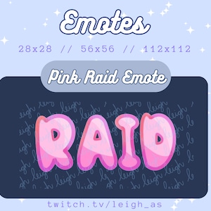 Pink Raid Emote for Twitch and YouTube - Cute, Hype, Streamer, Raiding