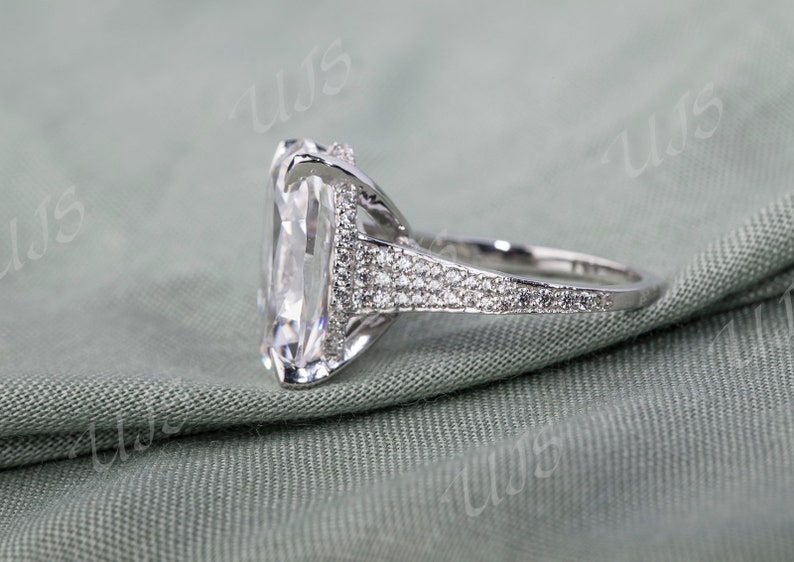 Sterling Silver Ring CZ Elegant Ring For Her,Gift Your Love,Silver Promise Ring,Solitaire Ring 4.15 CT Oval Cut Proposal Ring