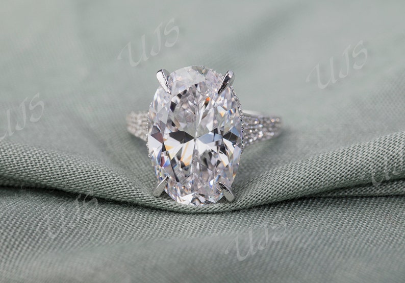 Sterling Silver Ring CZ Elegant Ring For Her,Gift Your Love,Silver Promise Ring,Solitaire Ring 4.15 CT Oval Cut Proposal Ring
