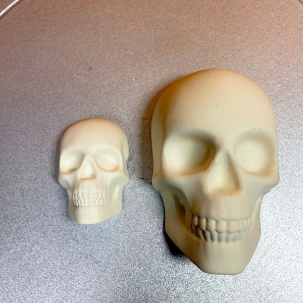 Resin skull for decoration - 1.5" & 3" sized skulls with flat back. Great for craft projects, Halloween decorations.